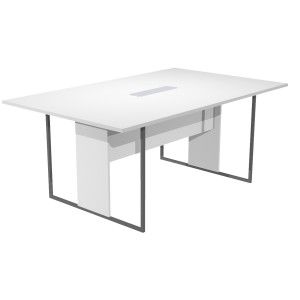 TAVOLO RIUNIONE 180X110CM BIANCO / GAMBA ANTRACITE / TOP BIANCO ESSENCE COD. 425-TOP-3-AF-EA