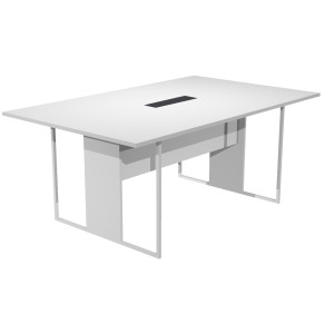 TAVOLO RIUNIONE 180X110CM BIANCO / GAMBA BIANCO / TOP NERO ESSENCE COD. 425-TOP-3-AN-FC