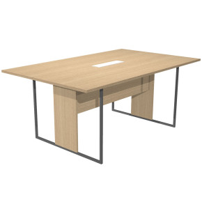 TAVOLO RIUNIONE 180X110CM ROVERE / GAMBA ANTRACITE / TOP BIANCO ESSENCE COD. 425-TOP-C-AF-EA