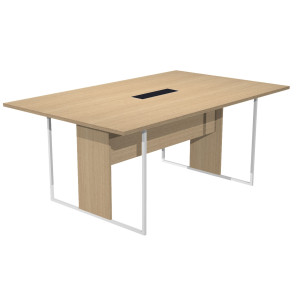 TAVOLO RIUNIONE 180X110CM ROVERE / GAMBA BIANCO / TOP NERO ESSENCE COD. 425-TOP-C-AN-FC