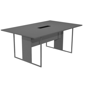 TAVOLO RIUNIONE 180X110CM ANTRACITE / GAMBA ANTRACITE / TOP NERO ESSENCE COD. 425-TOP-T-AF-FC