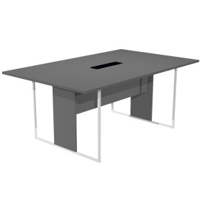 TAVOLO RIUNIONE 180X110CM ANTRACITE / GAMBA BIANCO / TOP NERO ESSENCE COD. 425-TOP-T-AN-FC
