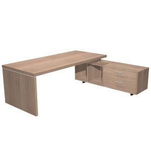 SCRIVANIA MANAGER 210X90CM C/MOBILE SERVIZIO REV. CILIEGIO AR. - PRESTIGE