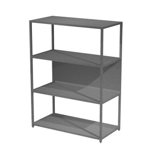 LIBRERIA 4 RIPIANI 90X44H122CM CON STRUTTURA METAL ANTRACITE- ANTRACITE MODULAR COD. DOE122C-AF-T