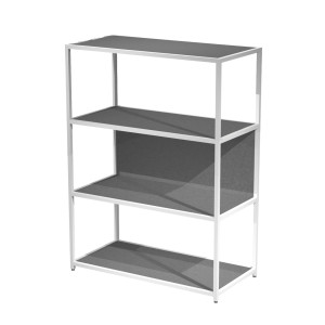 LIBRERIA 4 RIPIANI 90X44H122CM CON STRUTTURA METAL BIANCO - ANTRACITE MODULAR COD. DOE122C-AN-T
