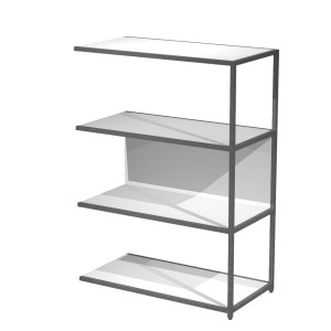 MODULO AGGIUNTIVO LIBRERIA MODULAR 90X44H122CM CON STRUTTURA ANTRACITE - BIANCO COD. DOE122S-AF-3