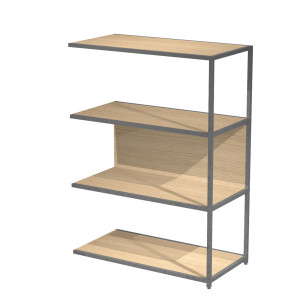 MODULO AGGIUNTIVO LIBRERIA MODULAR 90X44H122CM CON STRUTTURA ANTRACITE - ROVERE COD. DOE122S-AF-C