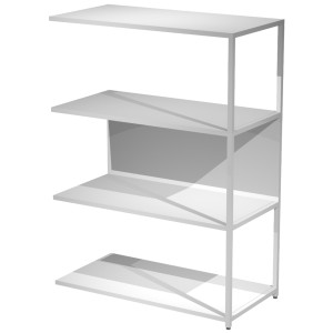 MODULO AGGIUNTIVO LIBRERIA MODULAR 90X44H122CM CON STRUTTURA BIANCO - BIANCO COD. DOE122S-AN-3