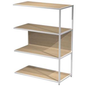 MODULO AGGIUNTIVO LIBRERIA MODULAR 90X44H122CM CON STRUTTURA BIANCO - ROVERE COD. DOE122S-AN-C