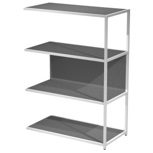 MODULO AGGIUNTIVO LIBRERIA MODULAR 90X44H122CM CON STRUTTURA BIANCO - ANTRACITE COD. DOE122S-AN-T