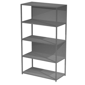 LIBRERIA 5 RIPIANI 90X44H161CM CON STRUTTURA METAL ANTRAC. - ANTRACITE MODULAR COD. DOE161C-AF-T
