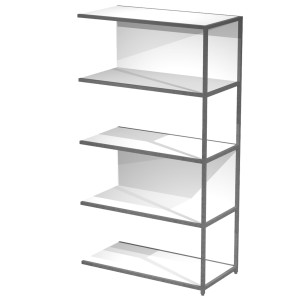 MODULO AGGIUNTIVO LIBRERIA MODULAR 90X44H161CM CON STRUTTURA ANTRAC.- BIANCO COD. DOE161S-AF-3