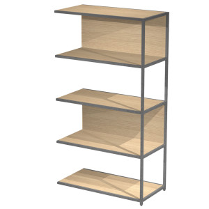 MODULO AGGIUNTIVO LIBRERIA MODULAR 90X44H161CM CON STRUTTURA ANTRAC.- ROVERE COD. DOE161S-AF-C