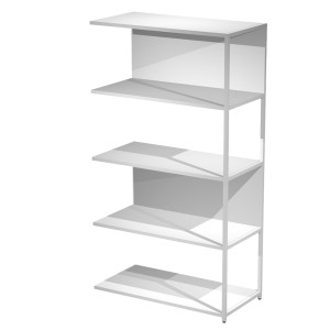 MODULO AGGIUNTIVO LIBRERIA MODULAR 90X44H161CM CON STRUTTURA BIANCO - BIANCO COD. DOE161S-AN-3