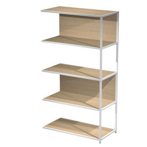 MODULO AGGIUNTIVO LIBRERIA MODULAR 90X44H161CM CON STRUTTURA BIANCO - ROVERE COD. DOE161S-AN-C