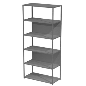 LIBRERIA 6 RIPIANI 90X44H200CM CON STRUTTURA METAL ANTRAC.- ANTRACITE MODULAR COD. DOE200C-AF-T