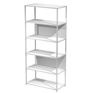LIBRERIA 6 RIPIANI 90X44H200CM CON STRUTTURA METAL BIANCO - BIANCO MODULAR COD. DOE200C-AN-3