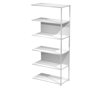 MODULO AGGIUNTIVO LIBRERIA MODULAR 90X44H200CM CON STRUTTURA BIANCO - BIANCO COD. DOE200S-AN-3