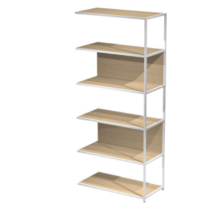 MODULO AGGIUNTIVO LIBRERIA MODULAR 90X44H200CM CON STRUTTURA BIANCO - ROVERE COD. DOE200S-AN-C