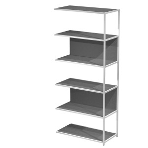 MODULO AGGIUNTIVO LIBRERIA MODULAR 90X44H200CM CON STRUTTURA BIANCO - ANTRACITE COD. DOE200S-AN-T