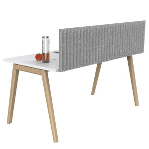 PANNELLO ACUSTICO DA SCRIVANIA L155XH40CM C/MORSETTI NERI GRIGIO CHIARO STRIPES COD. EJA155-EJF1-MC