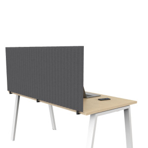 PANNELLO ACUSTICO DA SCRIVANIA L175XH40CM C/MORSETTI NERI GRIGIO MEDIO STRIPES COD. EJA175-EJF1-MD