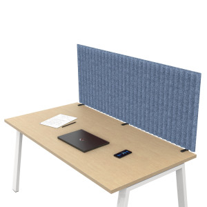 PANNELLO ACUSTICO DA SCRIVANIA L75XH40CM C/MORSETTI NERI AZZURRO STRIPES COD. EJA750-EJF1-ME