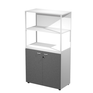 LIBRERIA MEDIA METAL + ARM. BASSO BIANCO/ANTRACITE/BIANCO/STR.BIANCO ESSENCE COD. MB3+ABT+27AN/3
