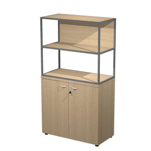 LIBRERIA MEDIA METAL + ARM. BASSO ROVERE/ROVERE/ROVERE/STR.ANTRACITE ESSENCE COD. MBC+ABC+27AF/C