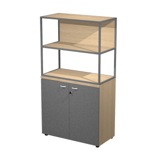 LIBRERIA MEDIA METAL + ARM. BASSO ROVERE/ANTRACITE/ROVERE/STR.ANTRACITE ESSENCE COD. MBC+ABT+27AF/C
