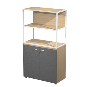 LIBRERIA MEDIA METAL + ARM. BASSO ROVERE/ANTRACITE/ROVERE/STR.BIANCA ESSENCE COD. MBC+ABT+27AN/C