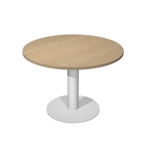 TAVOLO RIUNIONE TONDO Ã˜80CM GAMBA METALLO ROVERE - AGORA' DIRECTION