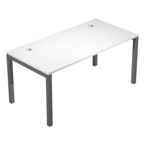 SCRIVANIA SINGOLA 180X80CM BIANCO - GAMBA ANTRACITE - AGORA' COD. SOL180/3-AF