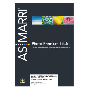 CARTA INKJET A4 190GR 50FG COLOR PHOTO SATINATA 8106 AS MARRI COD. 08106
