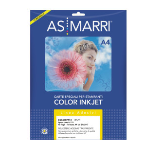 POLIESTERE INKJET A4 ADESIVO TRASPARENTE PERMANENTE 10FG MARRI