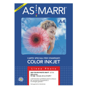 CARTA INKJET A4 200GR 50FG COLOR PHOTO OPACA 8734 MARRI COD. 08734