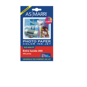 CARTA INKJET A6 (10X15CM) 265GR 20FG PHOTO LUCIDA 8870 AS MARRI COD. 08870
