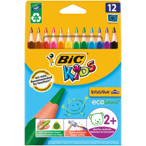 ASTUCCIO 12 MATITE EVOLUTION TRIANGLE COLORI ASSORTITE BIC COD. 82973511