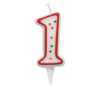 CANDELINA ZUCCHERINO NUMERO 1 - H. 8.5CM BIG PARTY COD. CC06031