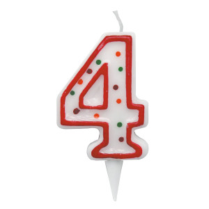 CANDELINA ZUCCHERINO NUMERO 4 - H. 8.5CM BIG PARTY COD. CC06034