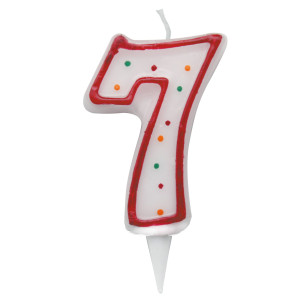 CANDELINA ZUCCHERINO NUMERO 7 - H. 8.5CM BIG PARTY COD. CC06037