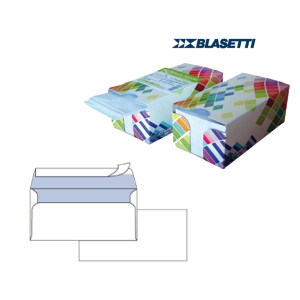 BOX DISPENSER 150 BUSTE BIANCHE 110X230MM 90GR S/FINESTRA CON STRIP BLASETTI COD. 0392