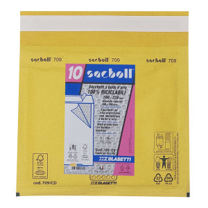 10 BUSTE IMBOTTITE SACBOLL IN CARTA AVANA CD 20X22CM BLASETTI COD. 0709