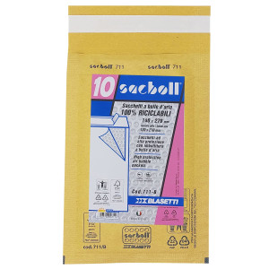 10 BUSTE IMBOTTITE SACBOLL IN CARTA AVANA B 14X27CM BLASETTI COD. 0711