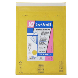 10 BUSTE IMBOTTITE SACBOLL IN CARTA AVANA H 29X42CM BLASETTI COD. 0715