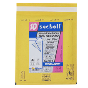 10 BUSTE IMBOTTITE SACBOLL IN CARTA AVANA E 24X32CM BLASETTI COD. 0717