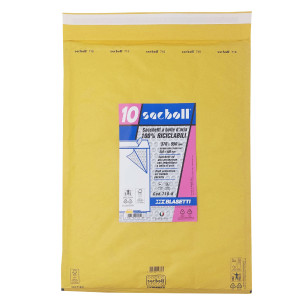 10 BUSTE IMBOTTITE SACBOLL IN CARTA AVANA K 37X55CM BLASETTI COD. 0718