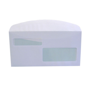500 BUSTE BIANCHE 115X227MM 80G LEMBO GOMMATO DOPPIA FINESTRA ART.112 BLASETTI COD. 112