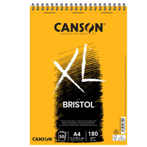 BLOCCO SPIRALATO LATO CORTO XL BRISTOL A4 50 FG. 180 GR. CANSON COD. C31078A021 CONFEZIONE DA 5