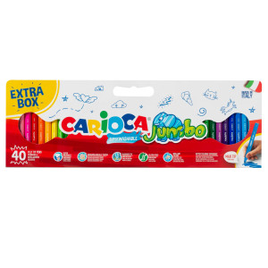VALIGETTA 40 PENNARELLI JUMBO LAVABILI COLORI ASSORTITI CARIOCA COD. 41258